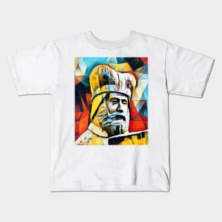 Geoffrey of Monmouth Abstract Portrait | Geoffrey of Monmouth Artwork 2 Kids T-Shirt